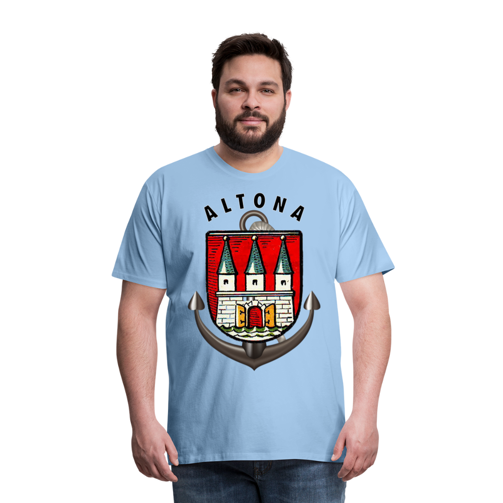 Männer Fashion ALTONA T-Shirt Rundhals Unisex Streetwear - Sky