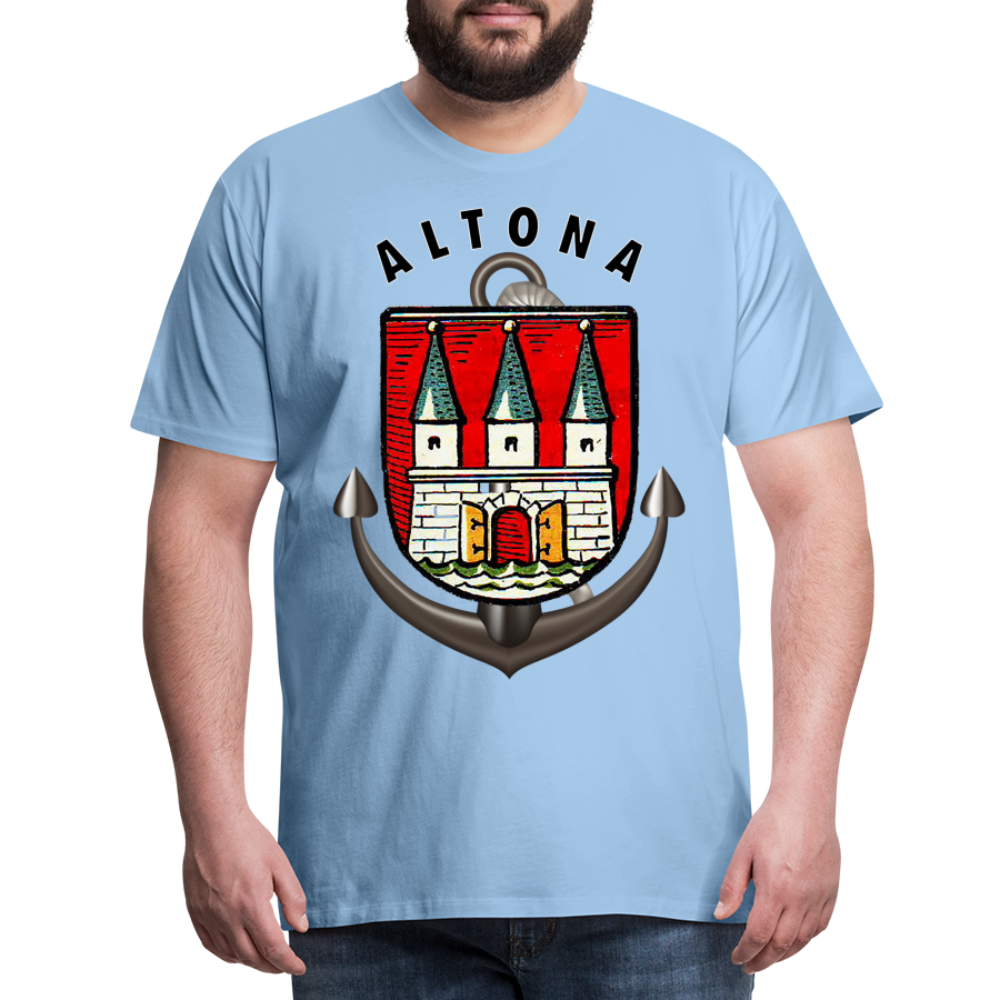 Männer Fashion ALTONA T-Shirt Rundhals Unisex Streetwear - Sky
