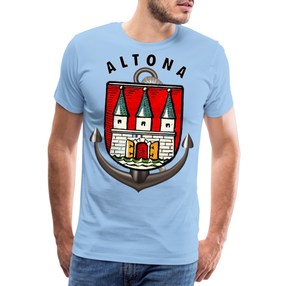 Männer Fashion ALTONA T-Shirt Rundhals Unisex Streetwear - Sky
