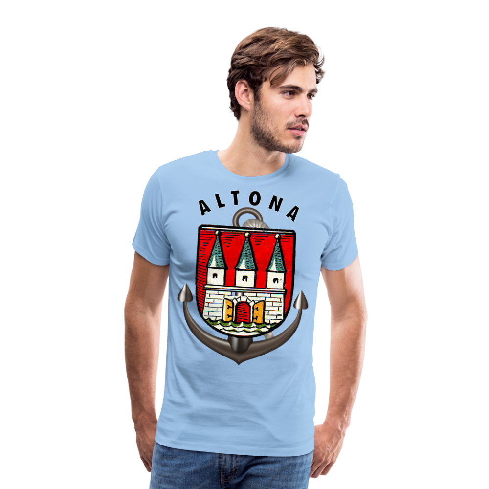 Männer Fashion ALTONA T-Shirt Rundhals Unisex Streetwear - Sky