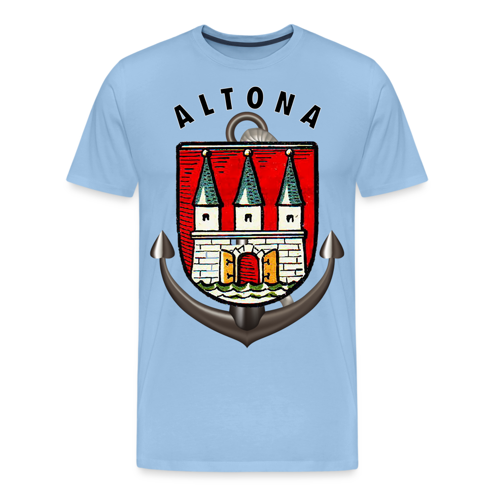 Männer Fashion ALTONA T-Shirt Rundhals Unisex Streetwear - Sky