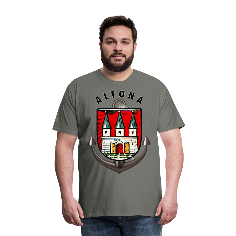 Männer Fashion ALTONA T-Shirt Rundhals Unisex Streetwear - Asphalt