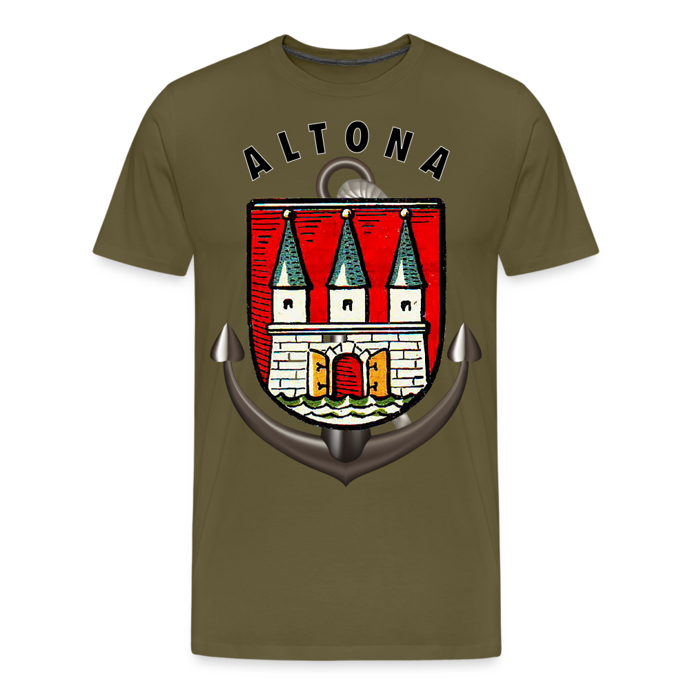 Männer Fashion ALTONA T-Shirt Rundhals Unisex Streetwear - Khaki