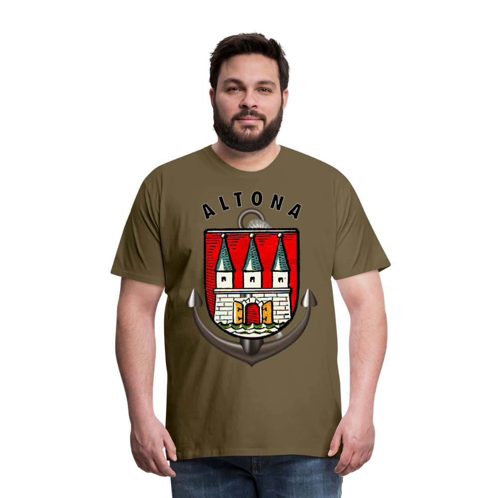 Männer Fashion ALTONA T-Shirt Rundhals Unisex Streetwear - Khaki
