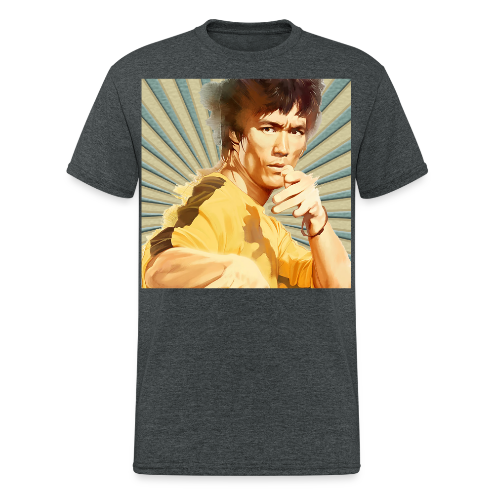 Unisex T-Shirt Streetwear Fashion Kung Fu Martial arts Bruce Lee - Dunkelgrau meliert