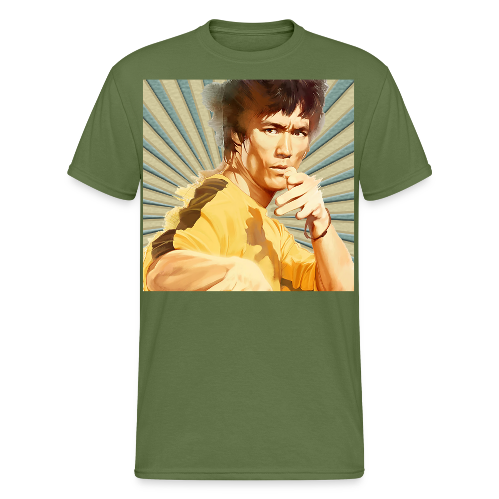 Unisex T-Shirt Streetwear Fashion Kung Fu Martial arts Bruce Lee - Militärgrün