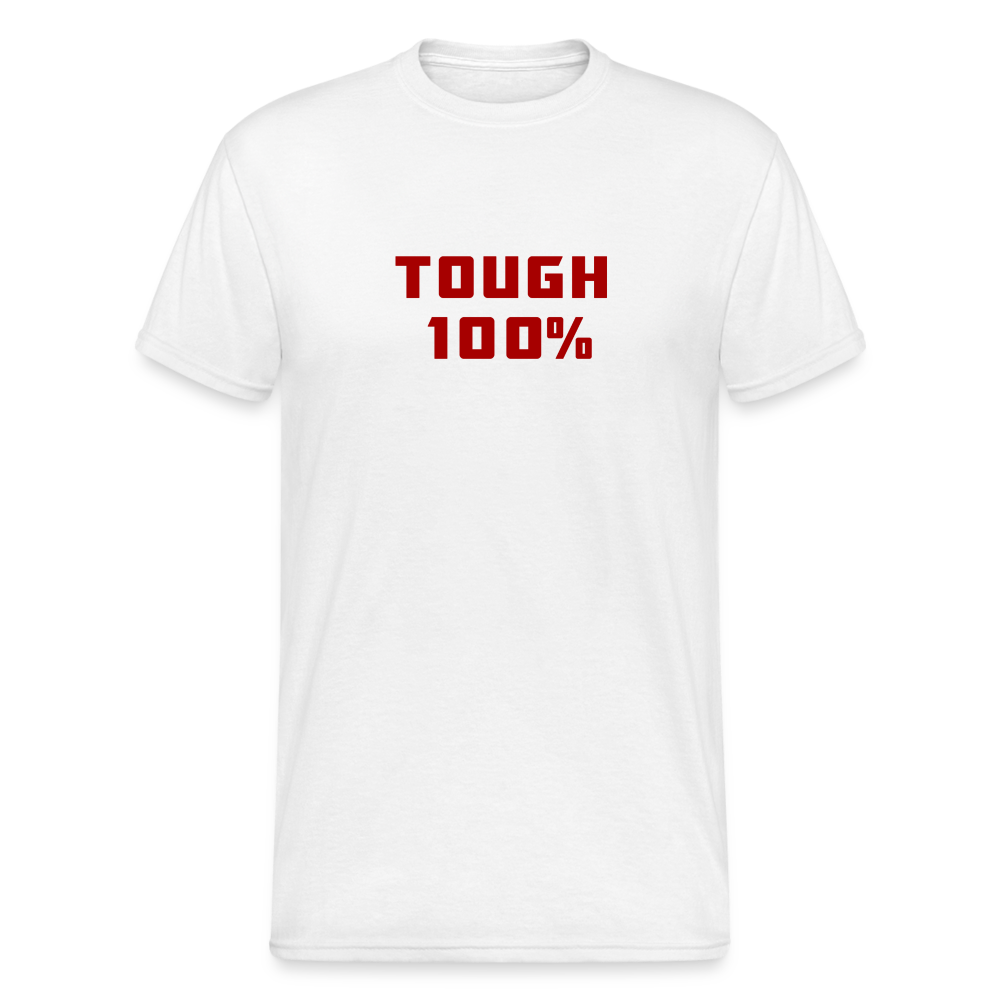 Fashion Herren Tough 100% Heavy T-Shirt Rundhals Unisex Streetwear - weiß