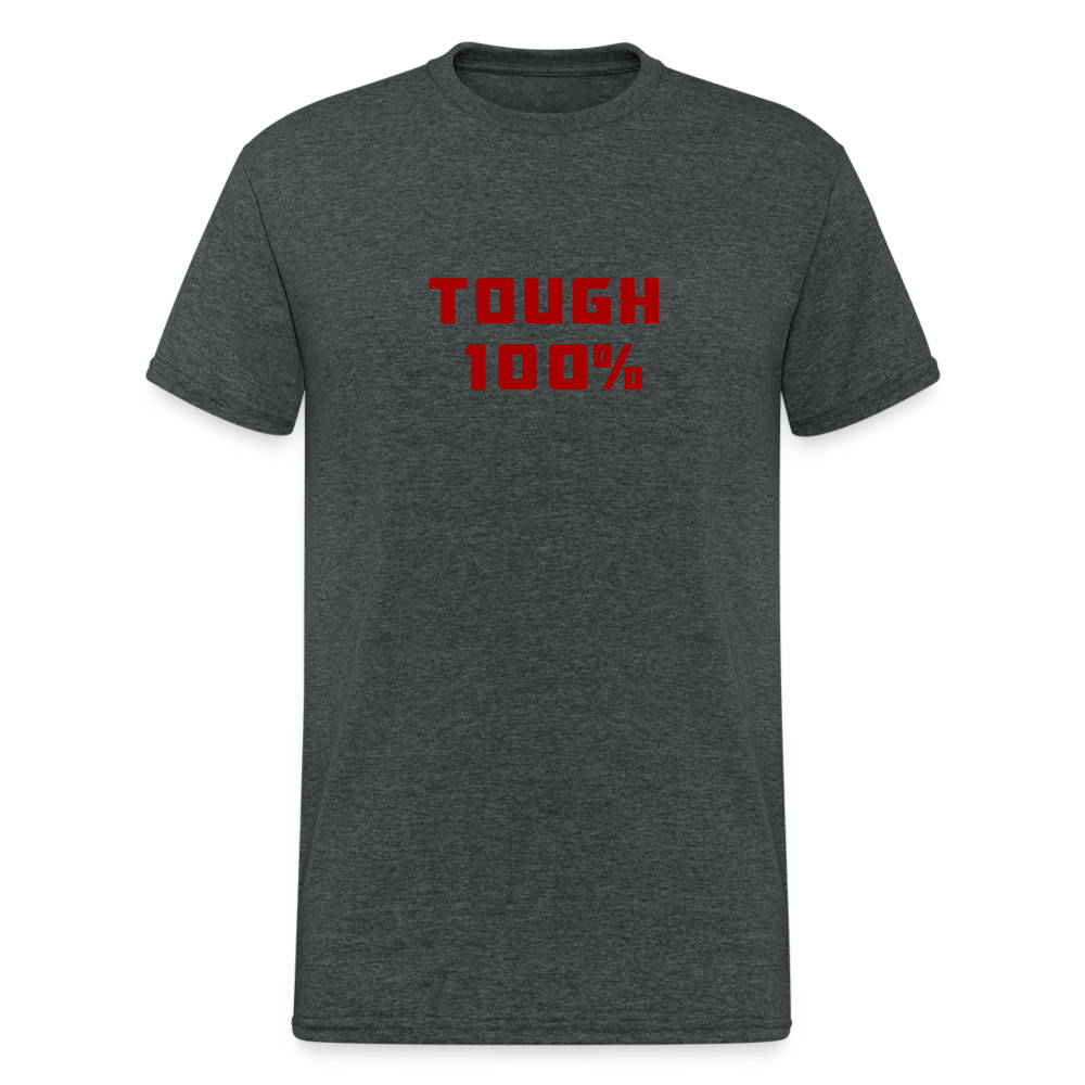 Fashion Herren Tough 100% Heavy T-Shirt Rundhals Unisex Streetwear - Dunkelgrau meliert