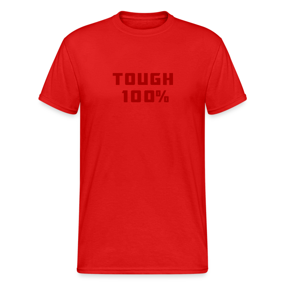 Fashion Herren Tough 100% Heavy T-Shirt Rundhals Unisex Streetwear - Rot