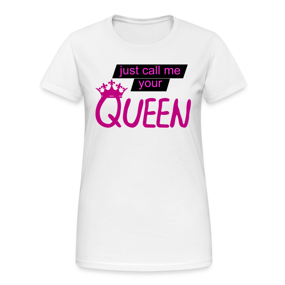 Damen T-Shirt Mädelsabend Party Fashion Rundhals Queen Top Streetwear - weiß