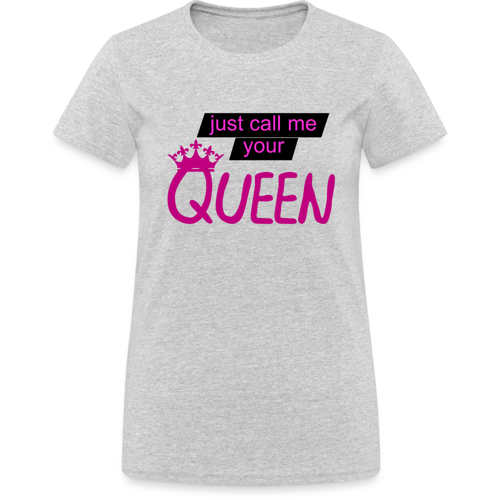 Damen T-Shirt Mädelsabend Party Fashion Rundhals Queen Top Streetwear - Grau meliert