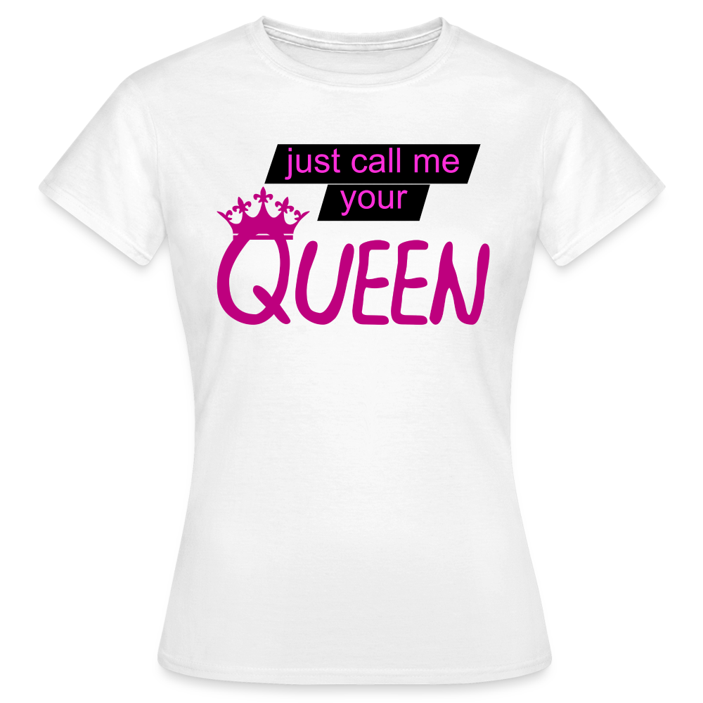 Damen T-Shirt Mädelsabend Party Fashion Rundhals Queen Top Streetwear - weiß
