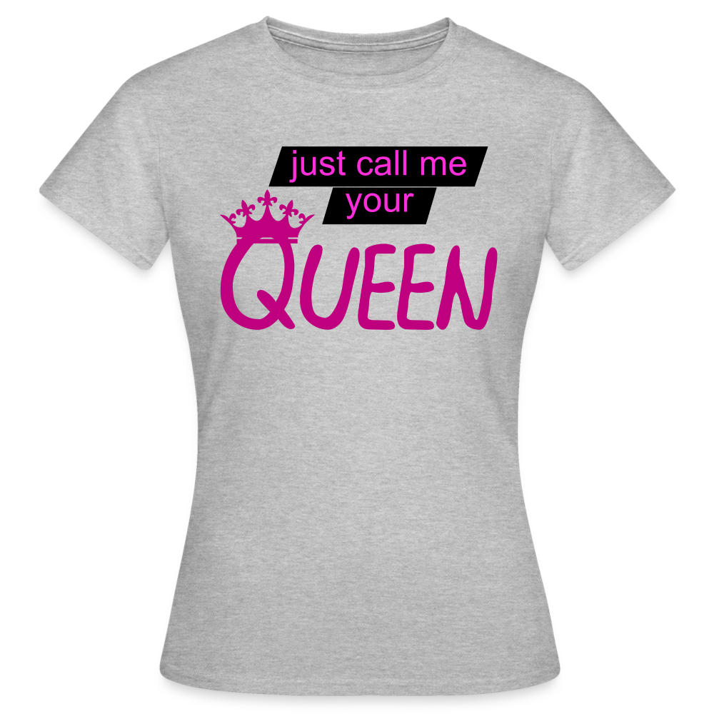 Damen T-Shirt Mädelsabend Party Fashion Rundhals Queen Top Streetwear - Grau meliert