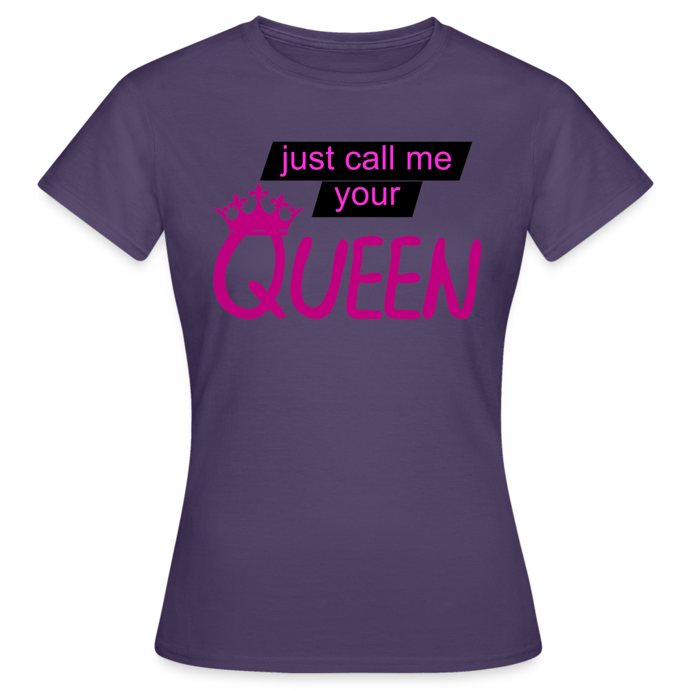 Damen T-Shirt Mädelsabend Party Fashion Rundhals Queen Top Streetwear - Dunkellila