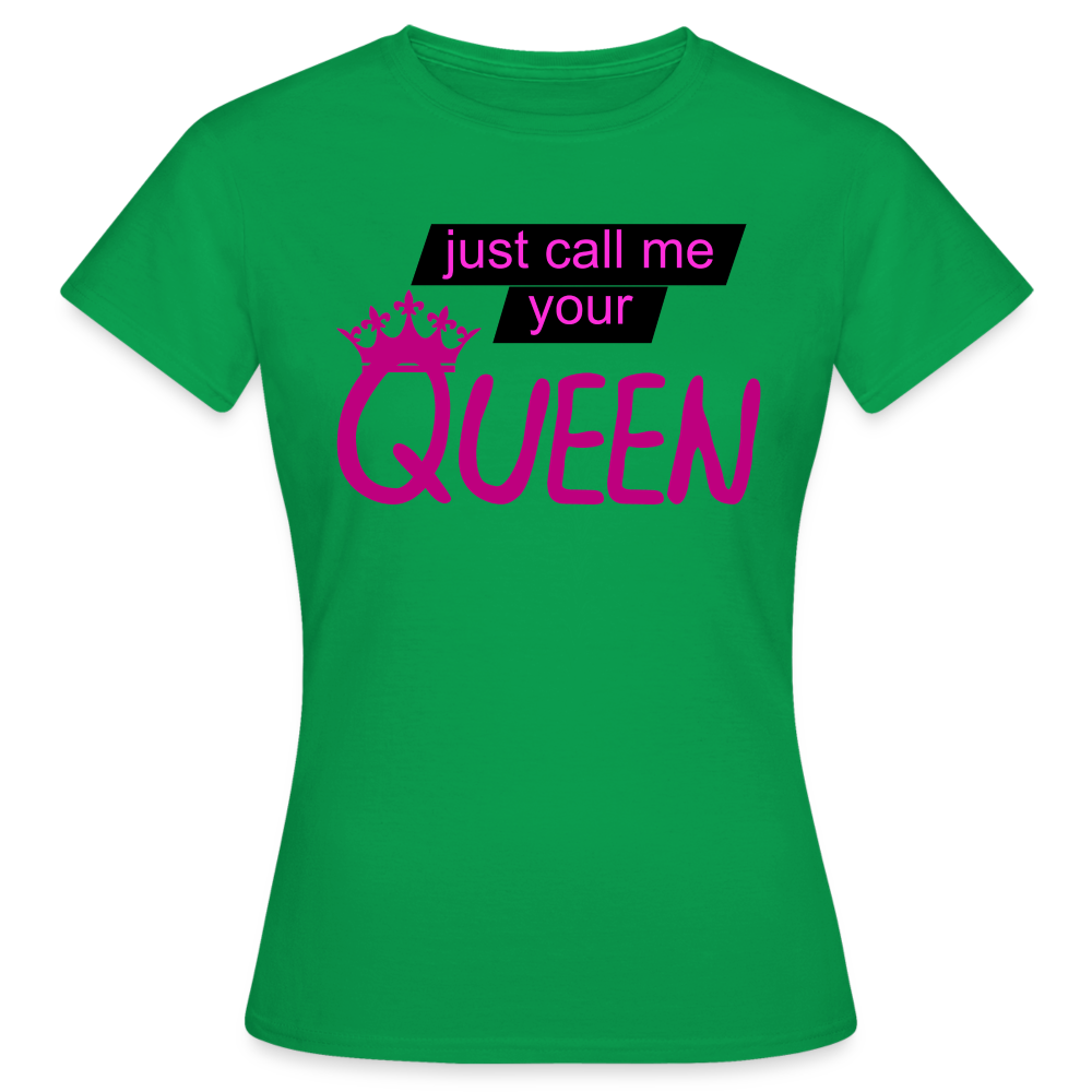 Damen T-Shirt Mädelsabend Party Fashion Rundhals Queen Top Streetwear - Kelly Green