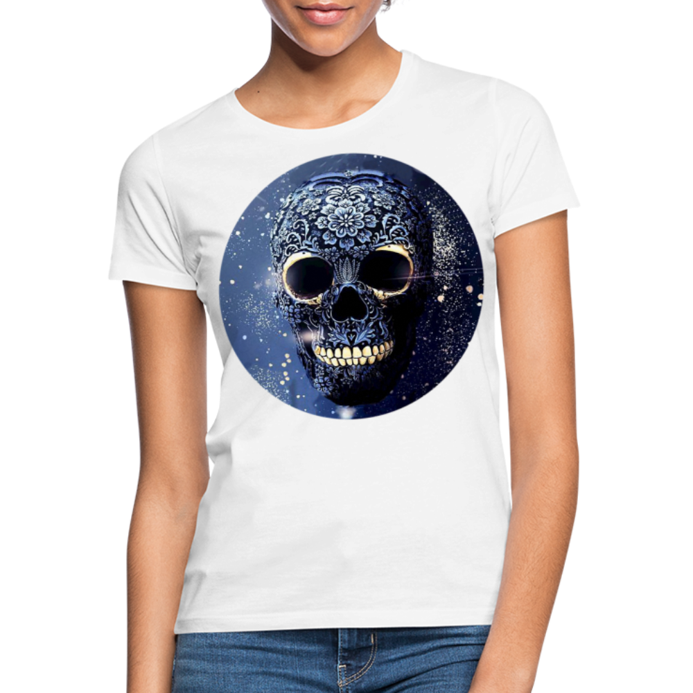 T-Shirt Damen Oberteil Frauen kurzarm Tshirt Baumwolle Rundhals Top Streetwear - weiß