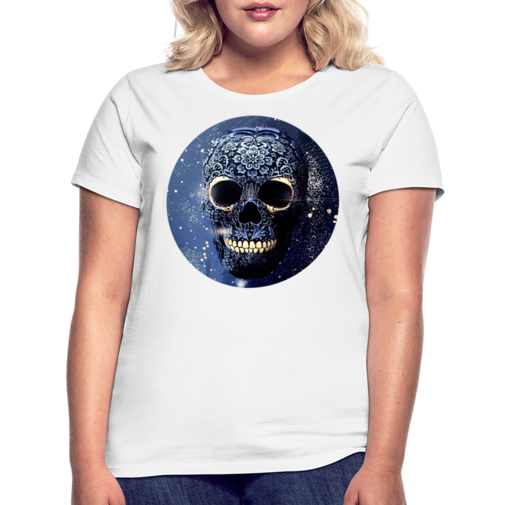 T-Shirt Damen Oberteil Frauen kurzarm Tshirt Baumwolle Rundhals Top Streetwear - weiß