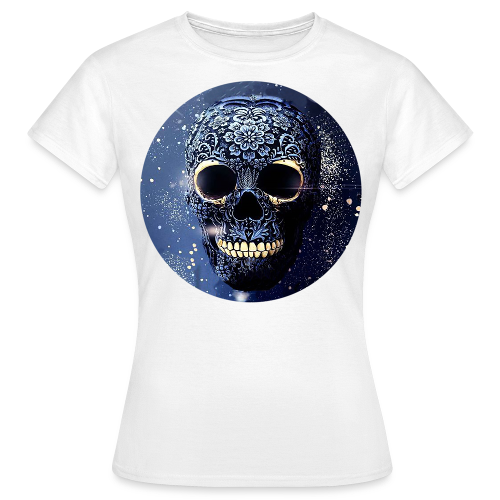 T-Shirt Damen Oberteil Frauen kurzarm Tshirt Baumwolle Rundhals Top Streetwear - weiß