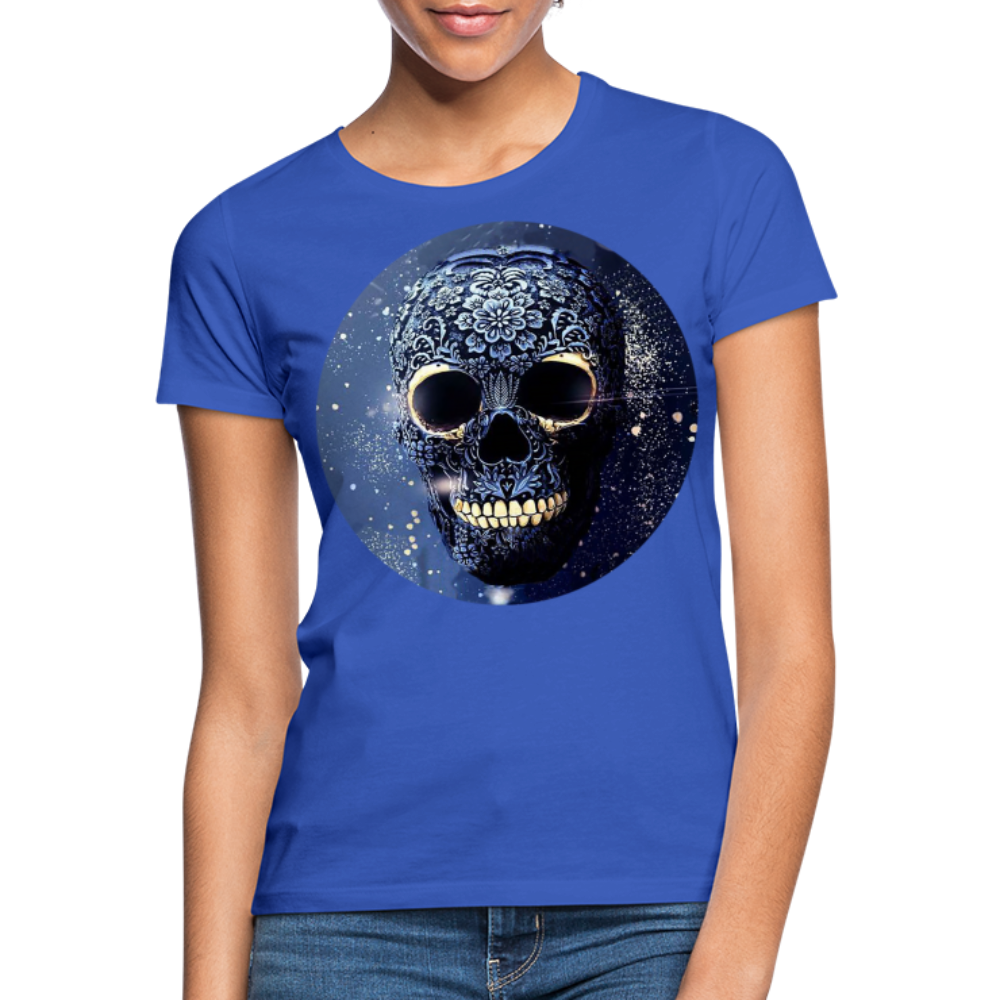 T-Shirt Damen Oberteil Frauen kurzarm Tshirt Baumwolle Rundhals Top Streetwear - Royalblau