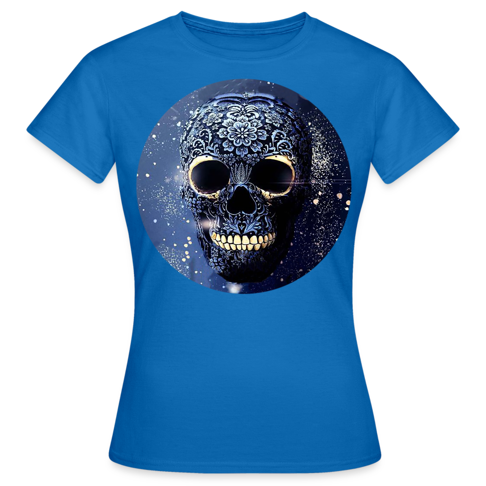 T-Shirt Damen Oberteil Frauen kurzarm Tshirt Baumwolle Rundhals Top Streetwear - Royalblau