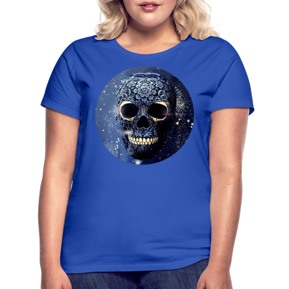 T-Shirt Damen Oberteil Frauen kurzarm Tshirt Baumwolle Rundhals Top Streetwear - Royalblau