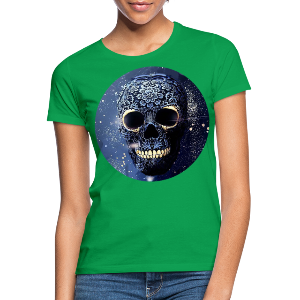 T-Shirt Damen Oberteil Frauen kurzarm Tshirt Baumwolle Rundhals Top Streetwear - Kelly Green