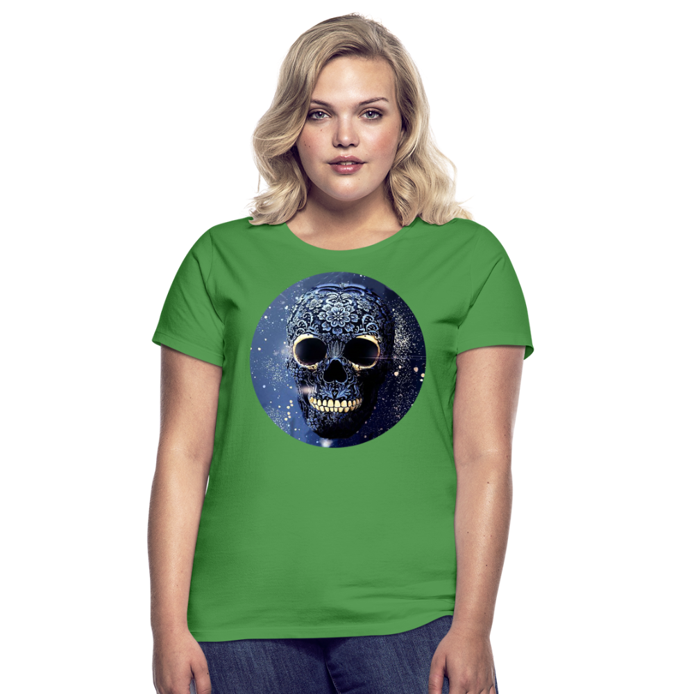 T-Shirt Damen Oberteil Frauen kurzarm Tshirt Baumwolle Rundhals Top Streetwear - Kelly Green