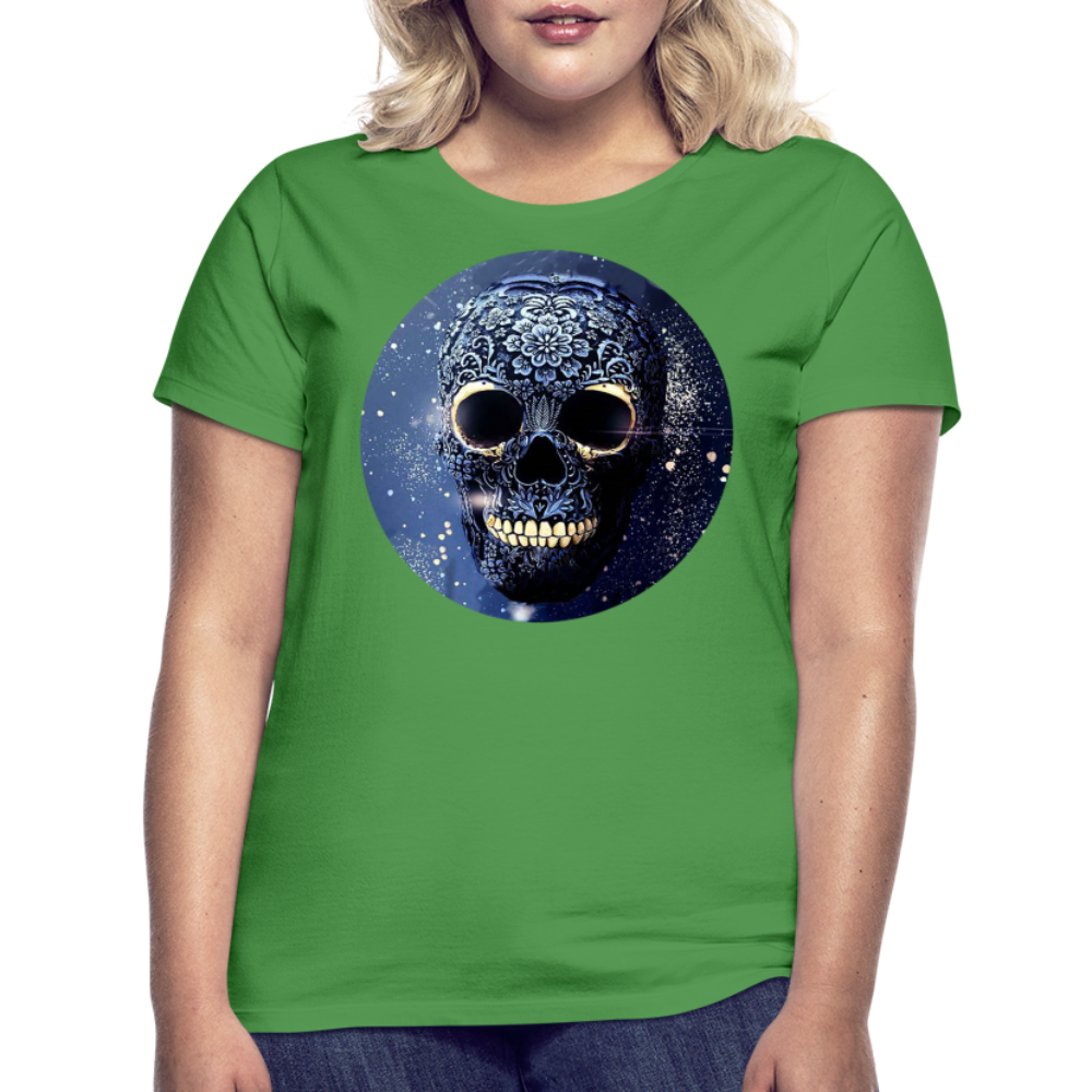 T-Shirt Damen Oberteil Frauen kurzarm Tshirt Baumwolle Rundhals Top Streetwear - Kelly Green
