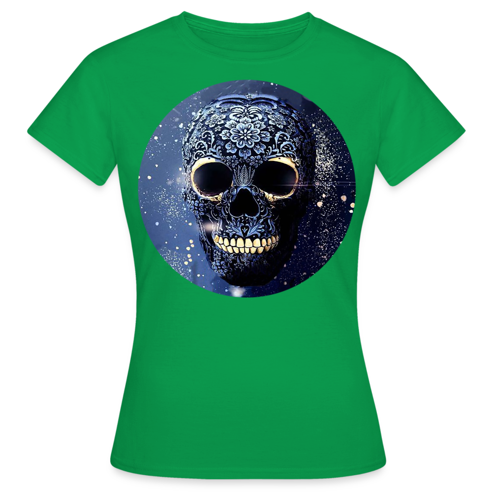 T-Shirt Damen Oberteil Frauen kurzarm Tshirt Baumwolle Rundhals Top Streetwear - Kelly Green
