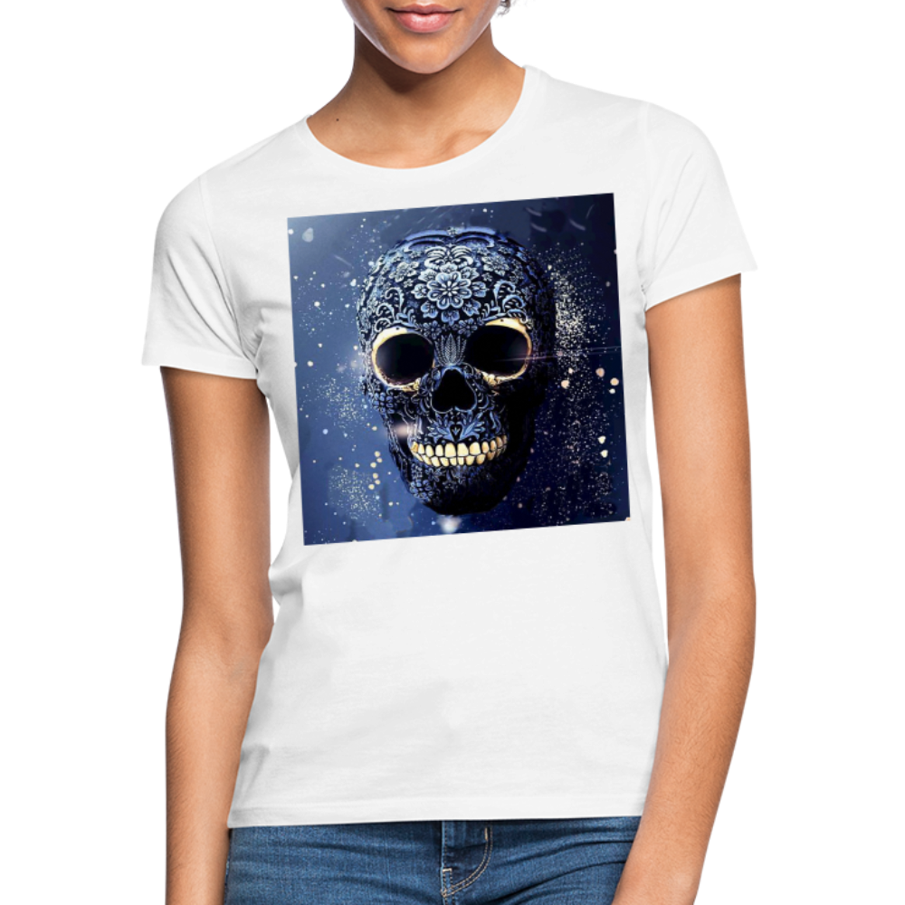 T-Shirt Damen Oberteil Frauen kurzarm Tshirt Baumwolle Rundhals Top Streetwear - weiß