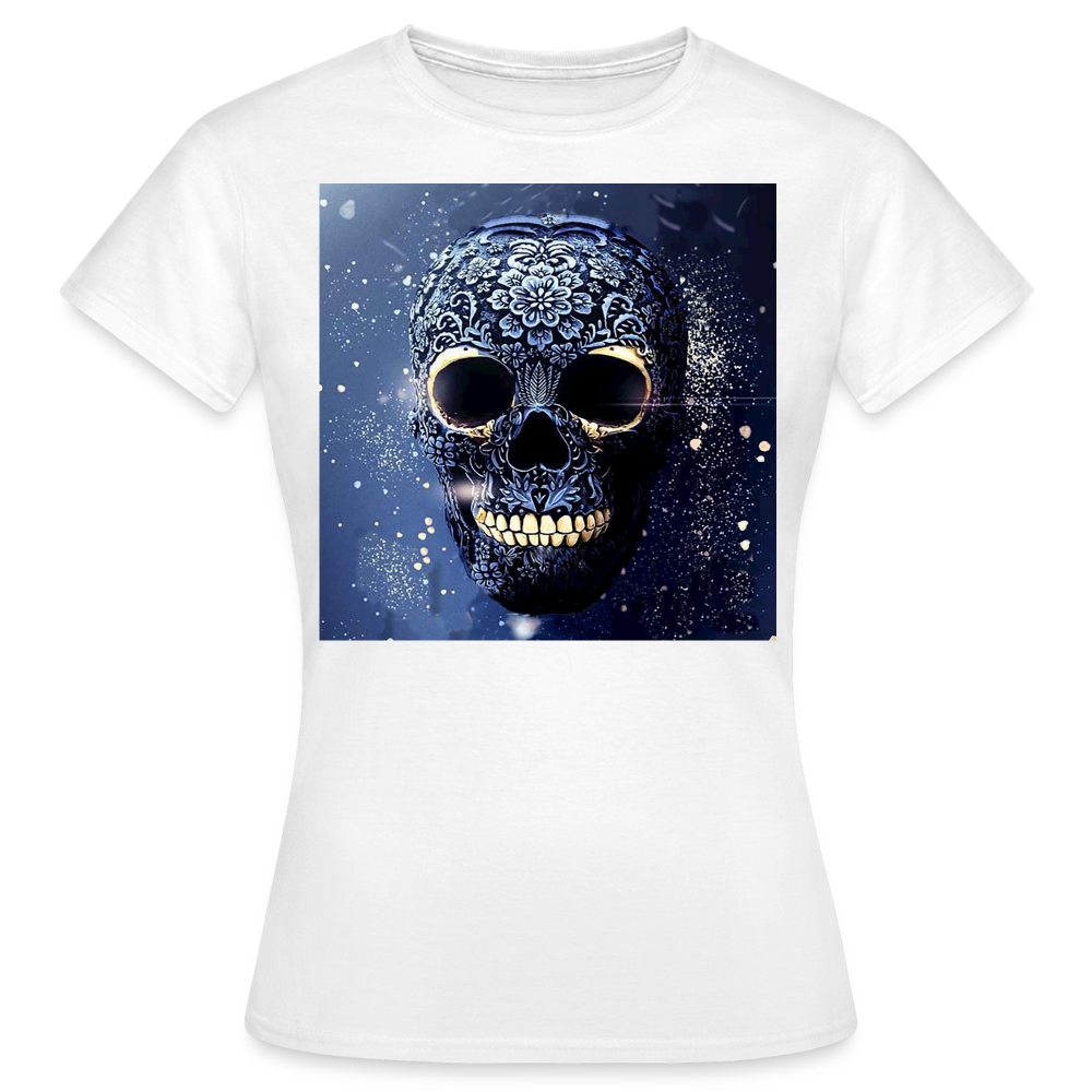 T-Shirt Damen Oberteil Frauen kurzarm Tshirt Baumwolle Rundhals Top Streetwear - weiß