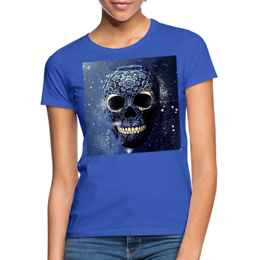 T-Shirt Damen Oberteil Frauen kurzarm Tshirt Baumwolle Rundhals Top Streetwear - Royalblau