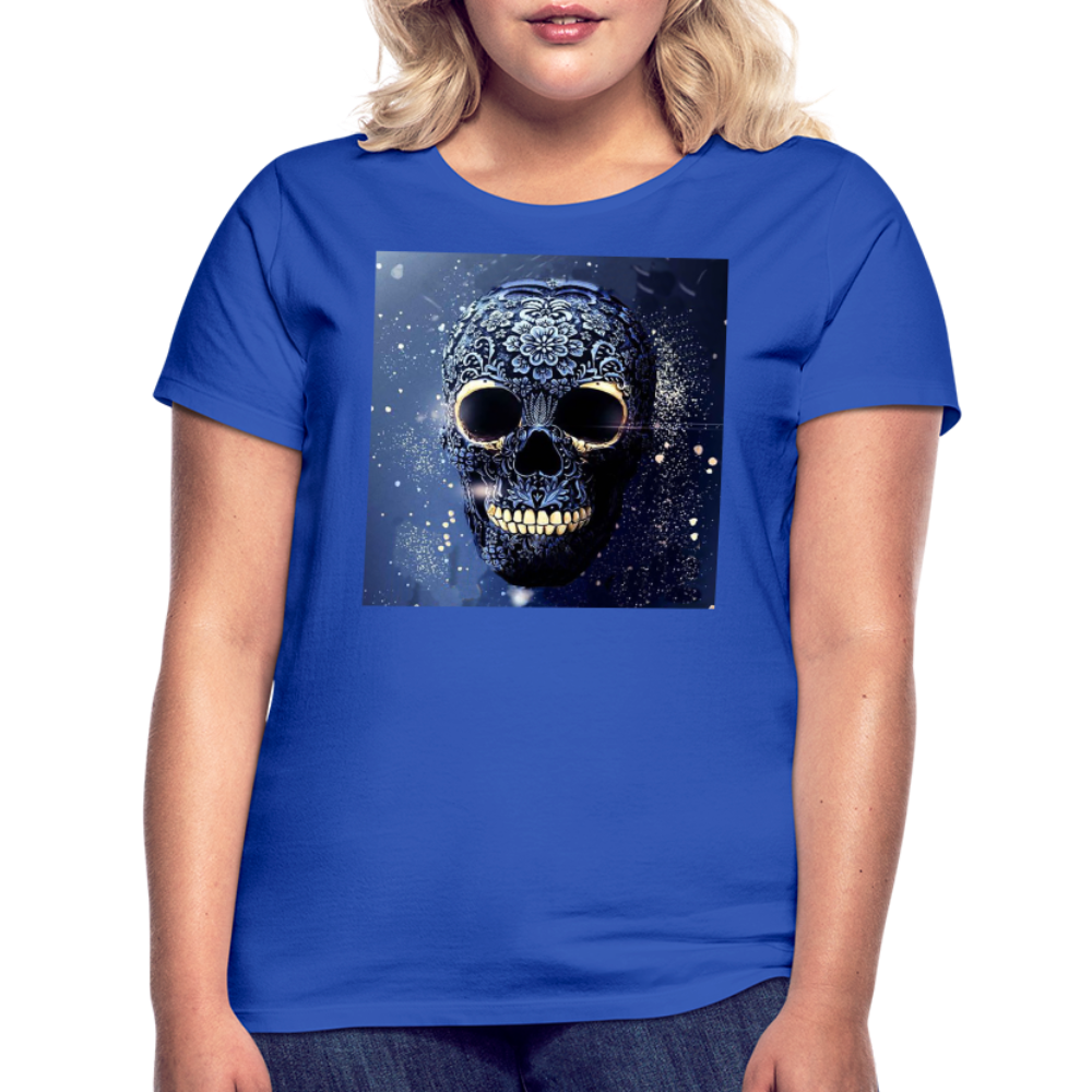 T-Shirt Damen Oberteil Frauen kurzarm Tshirt Baumwolle Rundhals Top Streetwear - Royalblau