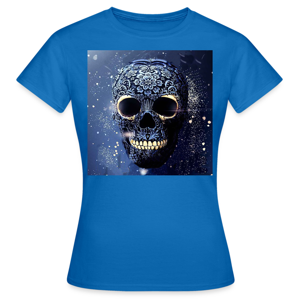 T-Shirt Damen Oberteil Frauen kurzarm Tshirt Baumwolle Rundhals Top Streetwear - Royalblau