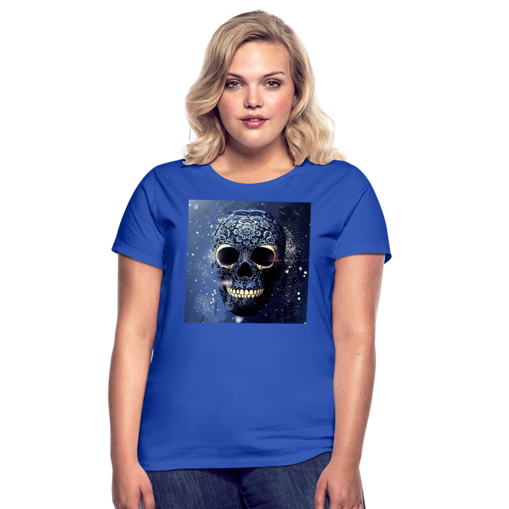 T-Shirt Damen Oberteil Frauen kurzarm Tshirt Baumwolle Rundhals Top Streetwear - Royalblau