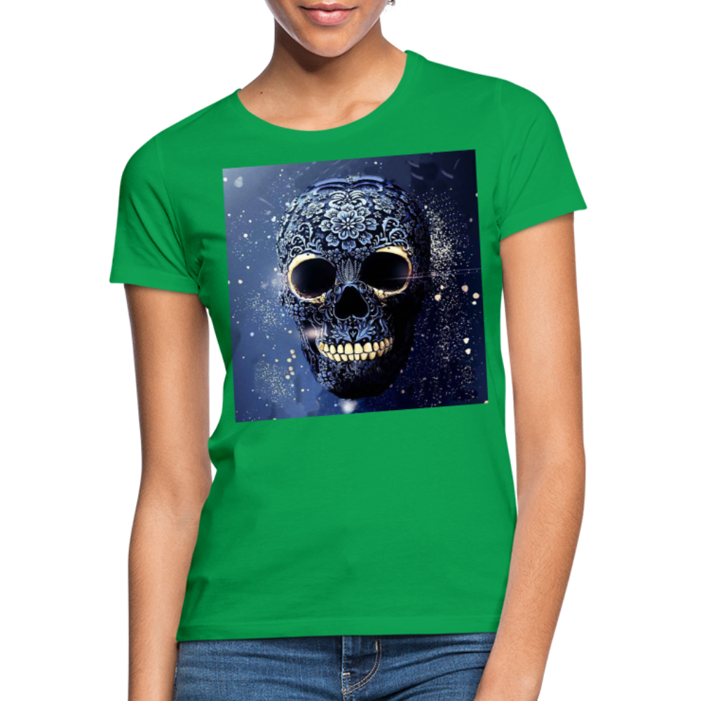 T-Shirt Damen Oberteil Frauen kurzarm Tshirt Baumwolle Rundhals Top Streetwear - Kelly Green