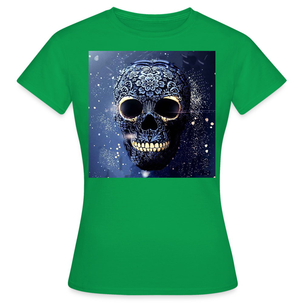 T-Shirt Damen Oberteil Frauen kurzarm Tshirt Baumwolle Rundhals Top Streetwear - Kelly Green