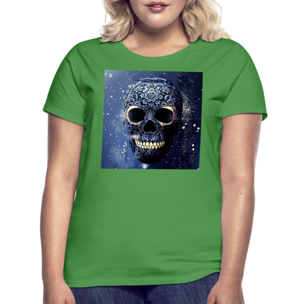 T-Shirt Damen Oberteil Frauen kurzarm Tshirt Baumwolle Rundhals Top Streetwear - Kelly Green