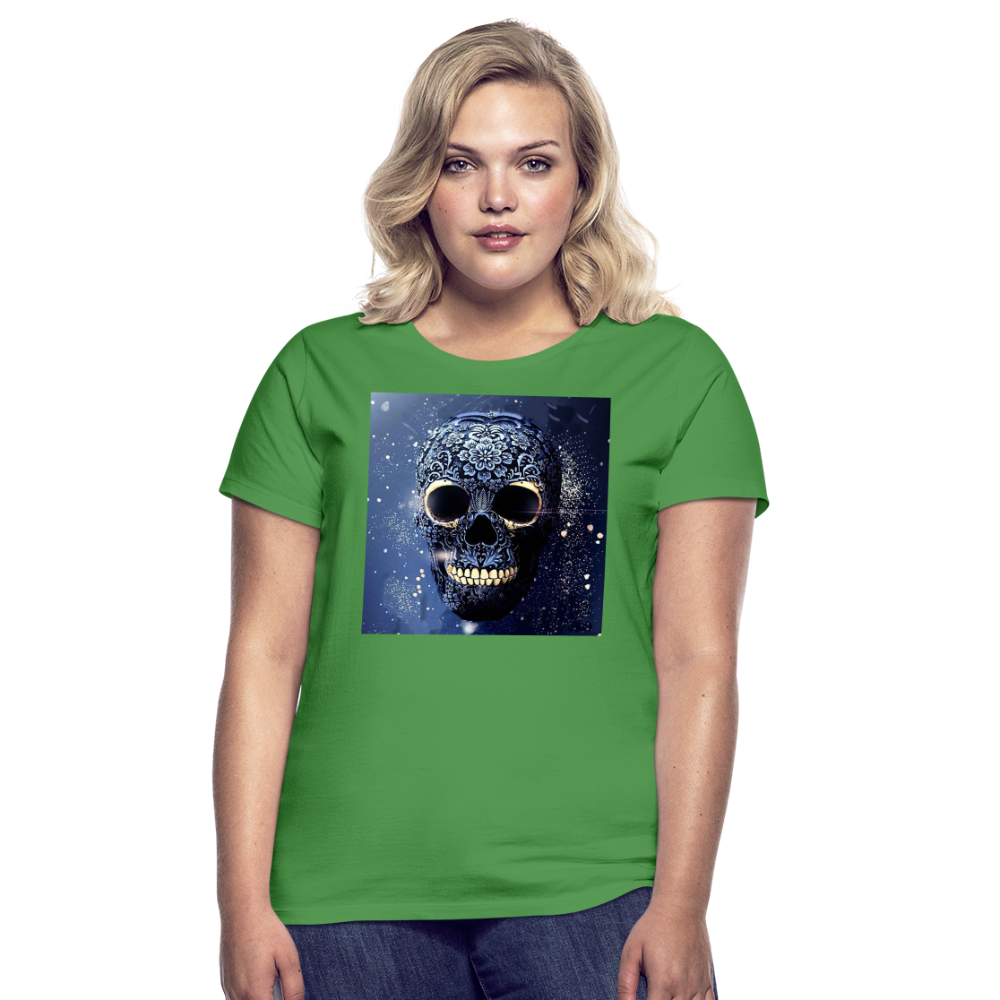 T-Shirt Damen Oberteil Frauen kurzarm Tshirt Baumwolle Rundhals Top Streetwear - Kelly Green