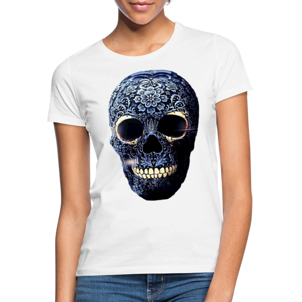 T-Shirt Damen Oberteil Frauen kurzarm Tshirt Baumwolle Rundhals Top Streetwear - weiß