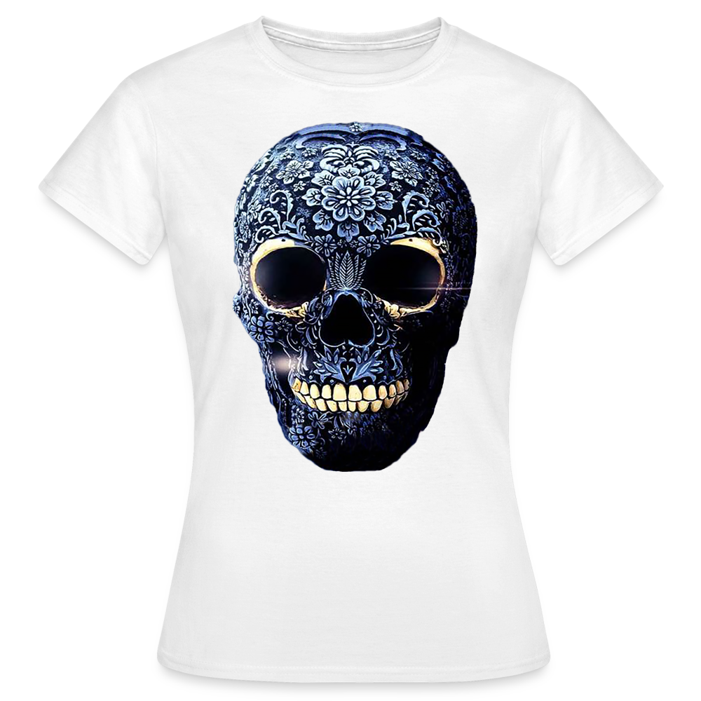 T-Shirt Damen Oberteil Frauen kurzarm Tshirt Baumwolle Rundhals Top Streetwear - weiß