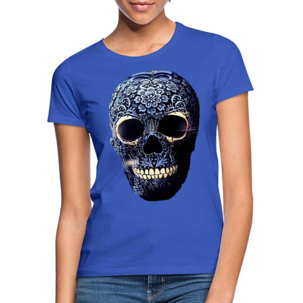 T-Shirt Damen Oberteil Frauen kurzarm Tshirt Baumwolle Rundhals Top Streetwear - Royalblau