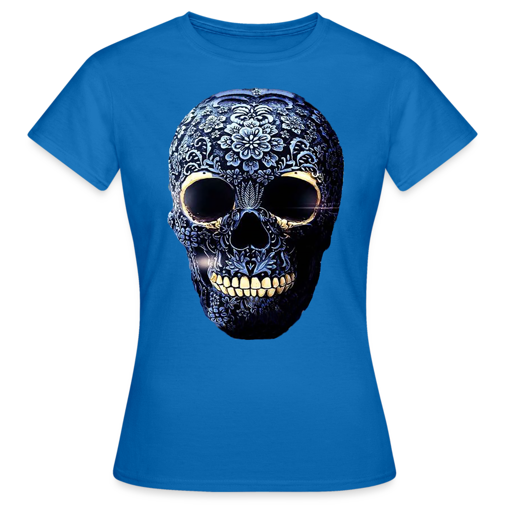 T-Shirt Damen Oberteil Frauen kurzarm Tshirt Baumwolle Rundhals Top Streetwear - Royalblau