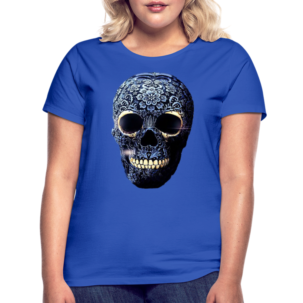 T-Shirt Damen Oberteil Frauen kurzarm Tshirt Baumwolle Rundhals Top Streetwear - Royalblau