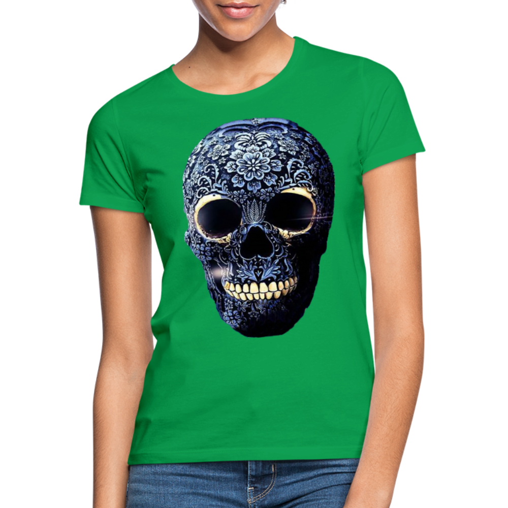 T-Shirt Damen Oberteil Frauen kurzarm Tshirt Baumwolle Rundhals Top Streetwear - Kelly Green