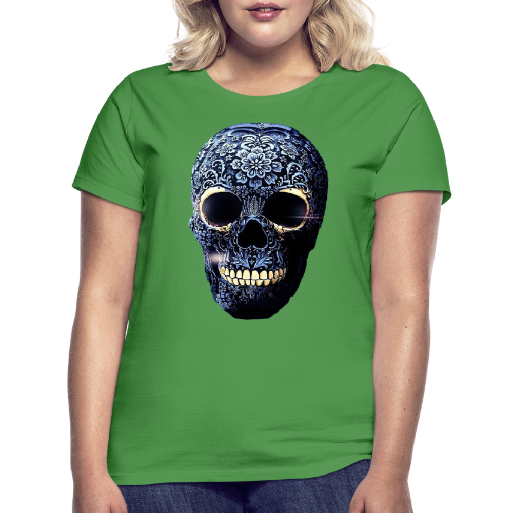 T-Shirt Damen Oberteil Frauen kurzarm Tshirt Baumwolle Rundhals Top Streetwear - Kelly Green