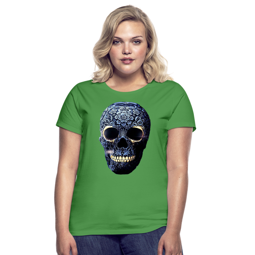 T-Shirt Damen Oberteil Frauen kurzarm Tshirt Baumwolle Rundhals Top Streetwear - Kelly Green