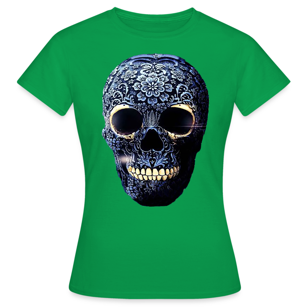 T-Shirt Damen Oberteil Frauen kurzarm Tshirt Baumwolle Rundhals Top Streetwear - Kelly Green