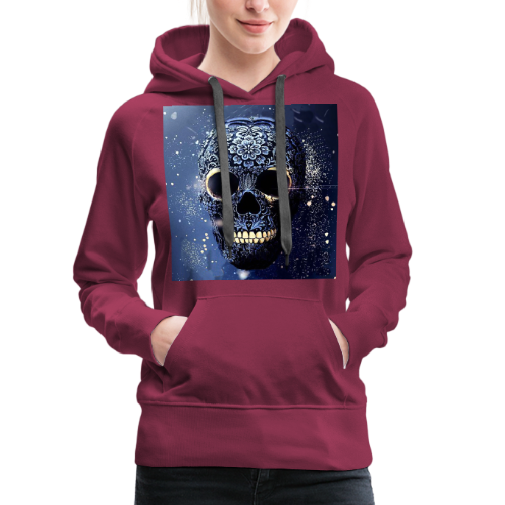 Kapuzenpullover Sweatjacke Sweatshirt Hoodie Pulli Basic Damen Kapuze - Bordeaux