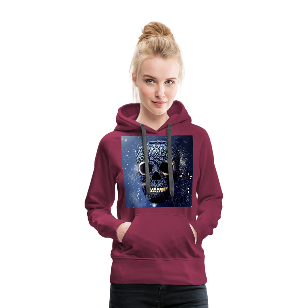 Kapuzenpullover Sweatjacke Sweatshirt Hoodie Pulli Basic Damen Kapuze - Bordeaux